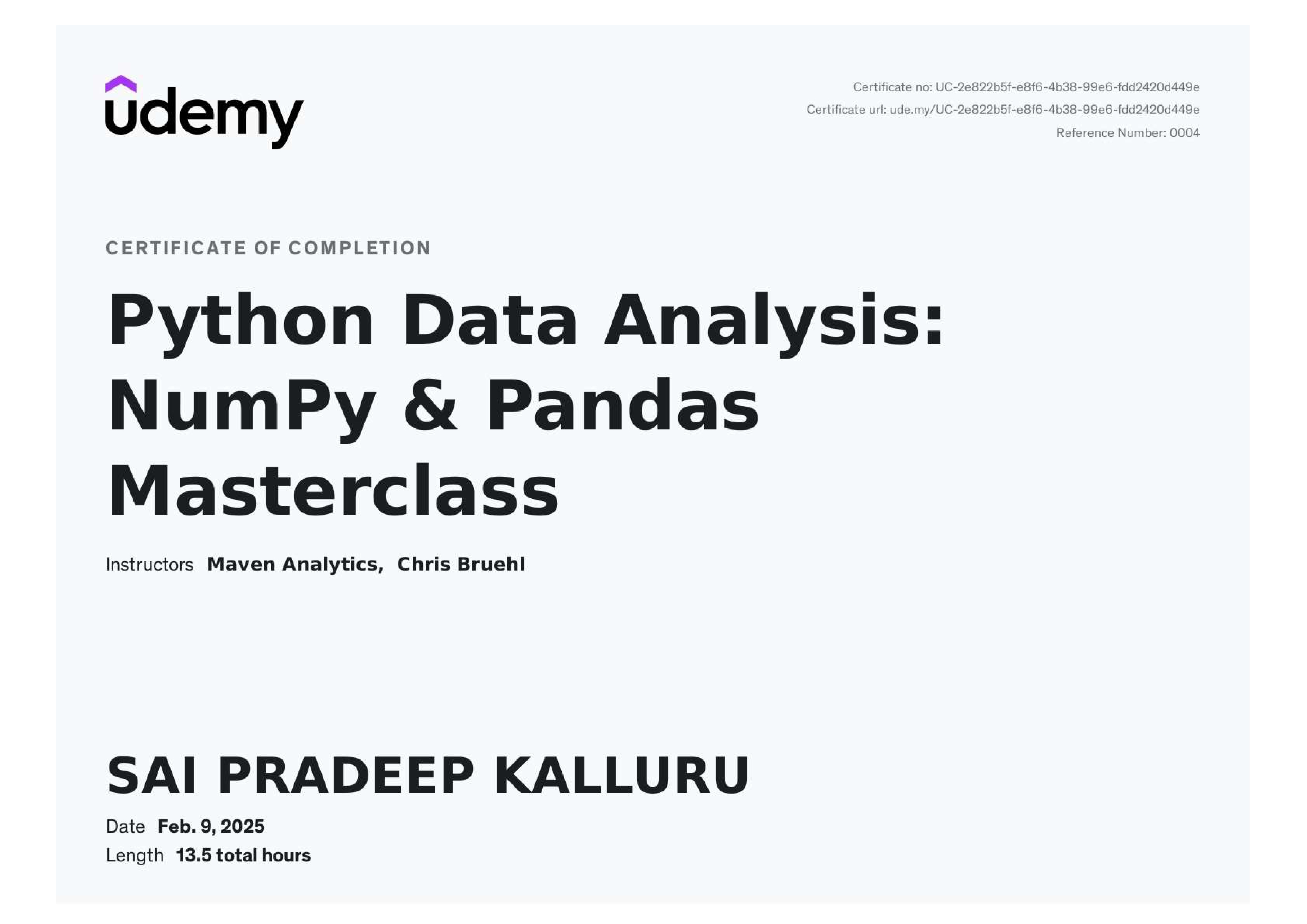 NumPY and Pandas for DA